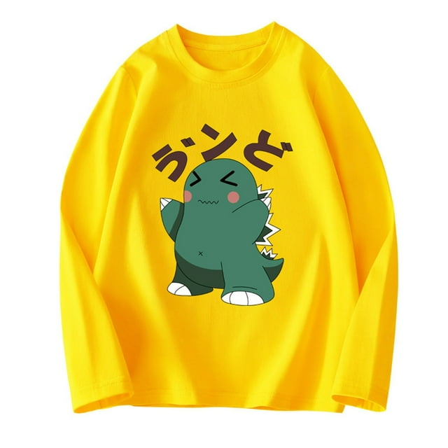 SGFCWSX Toddler Girls Blouse Long Sleeve Graphic Tee Crew Neck Girls Tops Yellow
