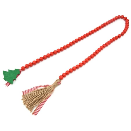

Wooden Bead Garland Festival Decoration Wooden Bead Pendant Hand-Made Multifunctional For Home For Plant Pot For Candle Holder Red