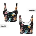 thumbnail image 5 of Haiem Hibiscus Rose Pattern Womens Sports Bra - U Neck Padded Low Impact Yoga Bra Workout Crop Top Gym Moisture-Wicking Workout Vest -Medium, 5 of 9