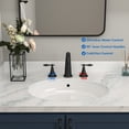 thumbnail image 5 of 2 Handles 3 Hole Deck Mount Bathroom Faucet Set with Pop-up Drain and Hose,Matte Black, 5 of 8