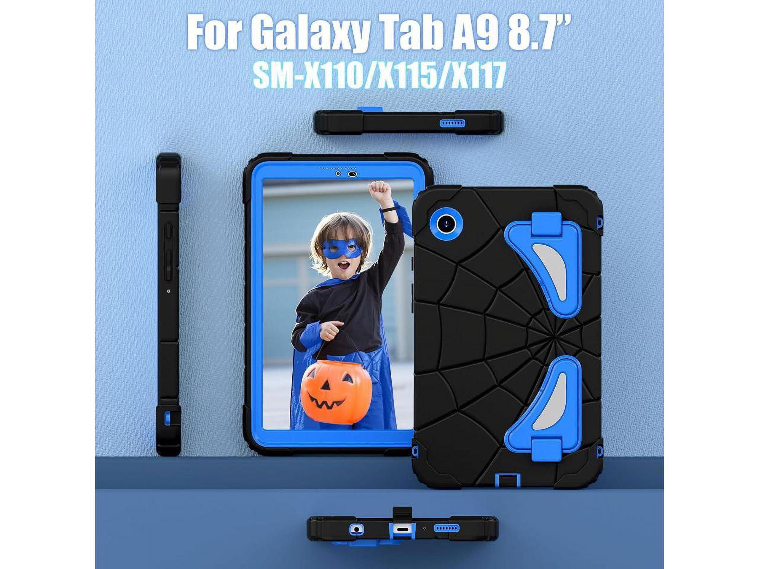 Case for Samsung Galaxy Tab A9 8.7 Inch 2023 Model SM-X110/X115/X117, Rugged Shockproof Cover with Stand, Shoulder Strap