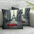 thumbnail image 3 of RUIYC Throw Pillow Cases Paris Eiffel Tower Red Umbrella Color Painting Throw Pillow Cover Case Decorative Romantic Cushion Cover for Couch Bed (Tower Umbrella), 3 of 5