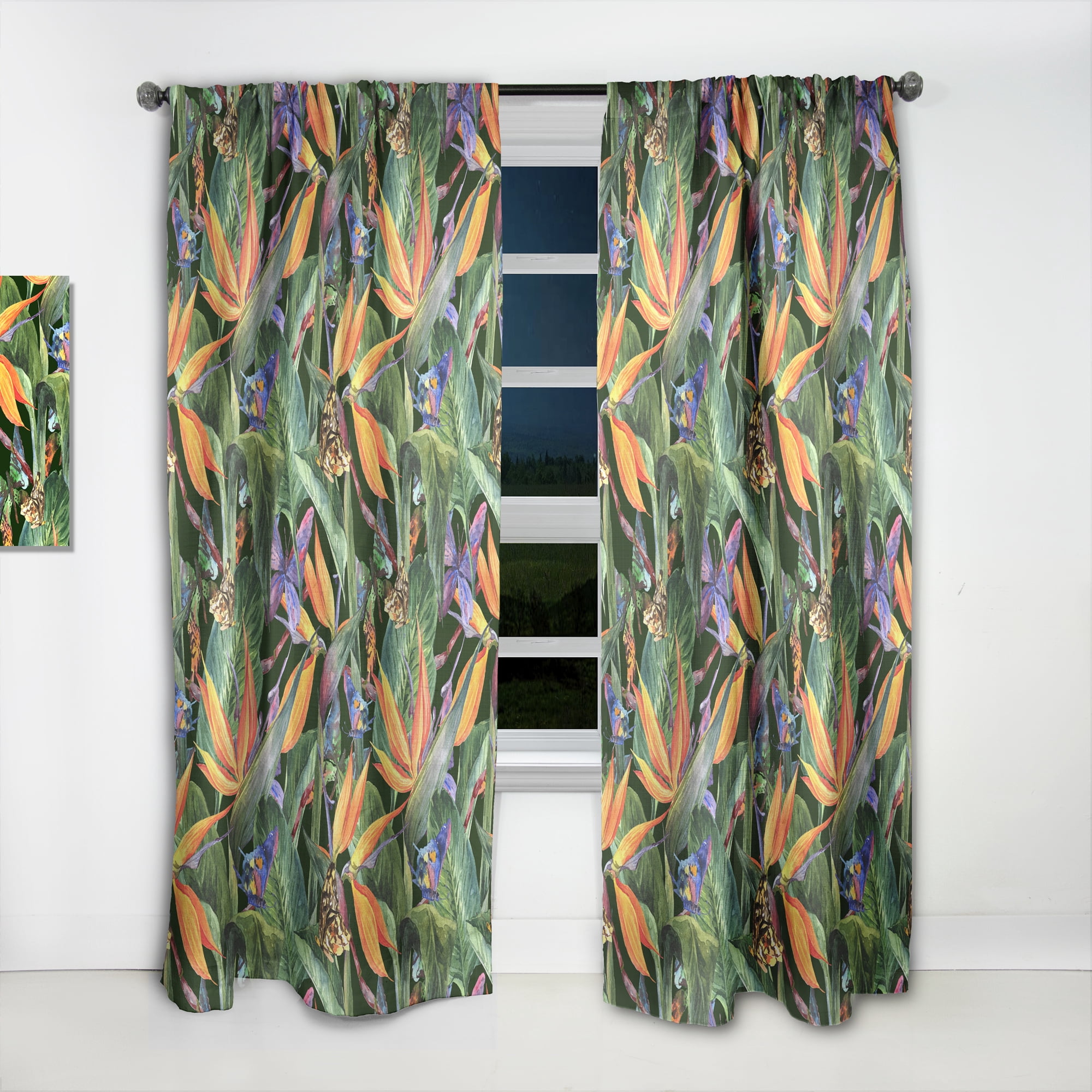 Designart 'Tropical Gloomy Mood I' Tropical Curtain Panel