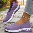 thumbnail image 7 of IEMIEMIEM Women's Loafer Shoes Mesh Non Slip Slip On Casual Ballet Flat Nurse Walking Sneakers Knit Round Toe Casual Memory Foam Orthopedic Shoes Purple 7 Wide, 7 of 7