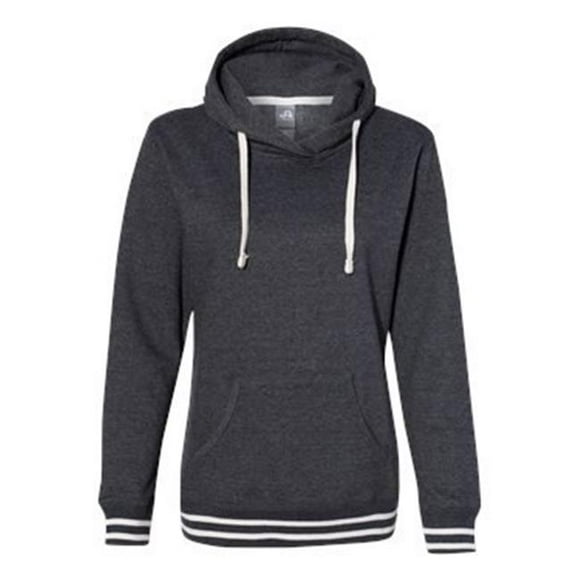 J. America B34028505 Womens Relay Hooded Sweatshirt, Black - Large