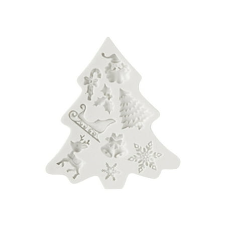 

LnjYIGJ Christmas Snowman Candy Cake Silicone DIY Snowflake Chocolate Christmas Gypsum Decoration Grinding Tool Cake Mould