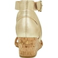thumbnail image 3 of Women's Aerosoles Willowbrook Ankle Strap Wedge Sandal Gold Metallic Synthetic Leather 5.5 M, 3 of 5