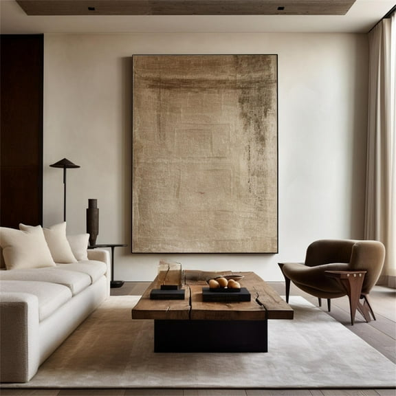 Abstract Painting Wabi Sabi Wall Art Minimalist Wall Art Brown Wabi Sabi Artwork For Living Room Décor, 24x36 UNFRAMED