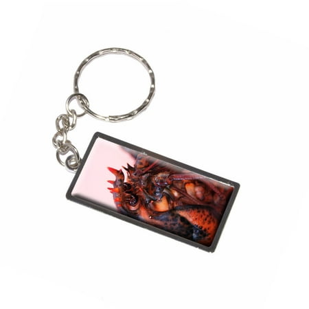 Live Red Maine Lobster Metal Rectangle Keychain