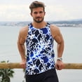 thumbnail image 6 of Balery Blue Lightning2 Pattern Men's Workout Tank Top Gym Muscle Tee Fitness Bodybuilding Sleeveless T Shirt Quick Dry Fit Muscle Tank Top Slim-Fit Tank-XX-Large, 6 of 7