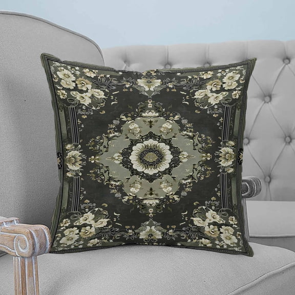 Sage Green Grey Boho Throw Pillow Covers, Soft Pillowcases with Invisible Zipper, Vintage Ethnic Geometric Abstract Decorative Square Pillow Cushion Covers for Living Room Couch Sofa Bed 18x18 Inches