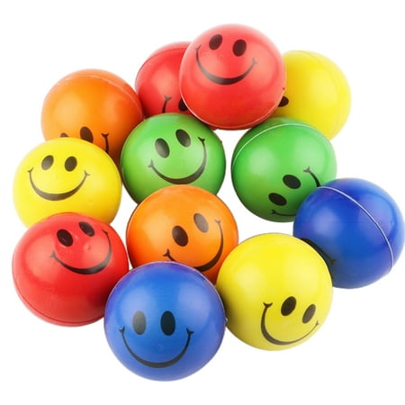 CNMF 12Pcs Stress Ball Set for Kids and Adults Soft Foam PU Balls Toys Funny Face Stress Reliever Balls