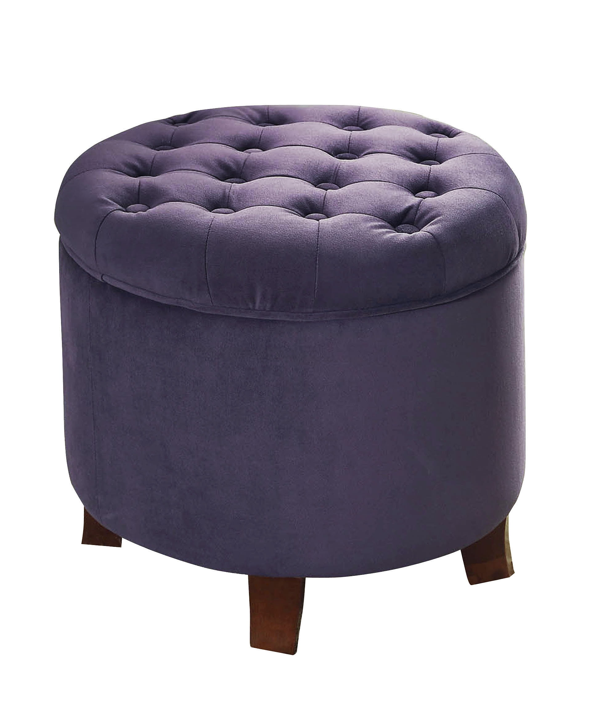 HomePop Tufted Round Ottoman with Storage, Multiple Colors