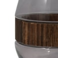 thumbnail image 4 of Sagebrook Home Glass Clear Frost Round Belly Vase With Wood Band, 4 of 8