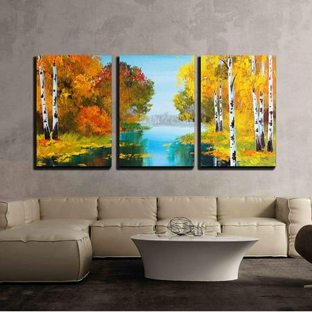 wall26 3 Piece Canvas Wall  Art  Oil Painting Style 