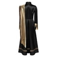 thumbnail image 4 of Hansber Women Liturgical Praise Dance Dresses Lyrical Dancewear Full Length Minister Pastor Robe Black XXL, 4 of 5