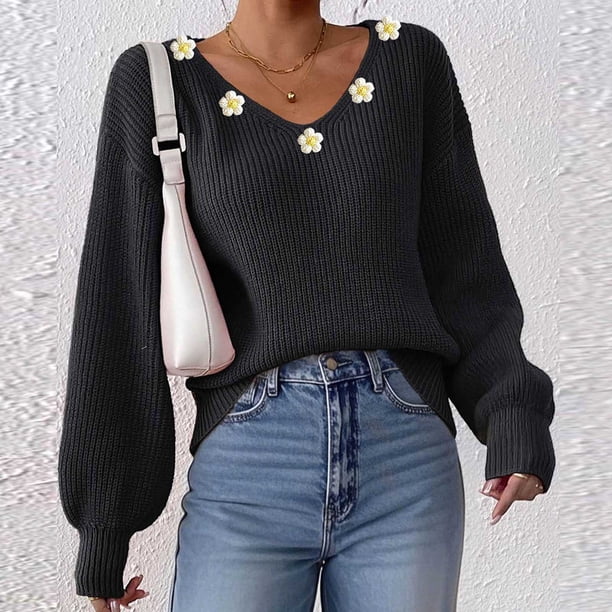 Neewe Women's Oversized Sweaters 2025 Long Sleeve Fuzzy Knit MXsual Chunky Pullover Sweater Fall Outfits Clothes