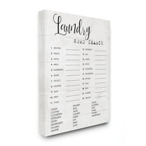 Laundry Word Scramble Fun Family Word Design Stretched Canvas Wall Art by Daphne Polselli