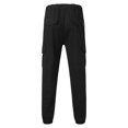 thumbnail image 3 of Vedolay Pants Mens Cotton Linen Pants Casual Print Slim Fit Drawstring Waist Trousers,Black 3XL, 3 of 5