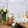 thumbnail image 4 of Easter Decorations Resin Bunny Family Figurine 6.69 Inch Tabletop Decor for Home, Easter Decor Four Rabbits Sculpture for Party Shelf Display, 4 of 7