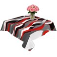 thumbnail image 2 of Red Stripe Table Cloth Waterproof Tablecloths, Grey White Ombre Geometric Modern Abstract Tablecloth Dining Table Cover for Kitchen Party Tabletop Outdoor, Square Tablecloth 60x60 Inch, 2 of 9