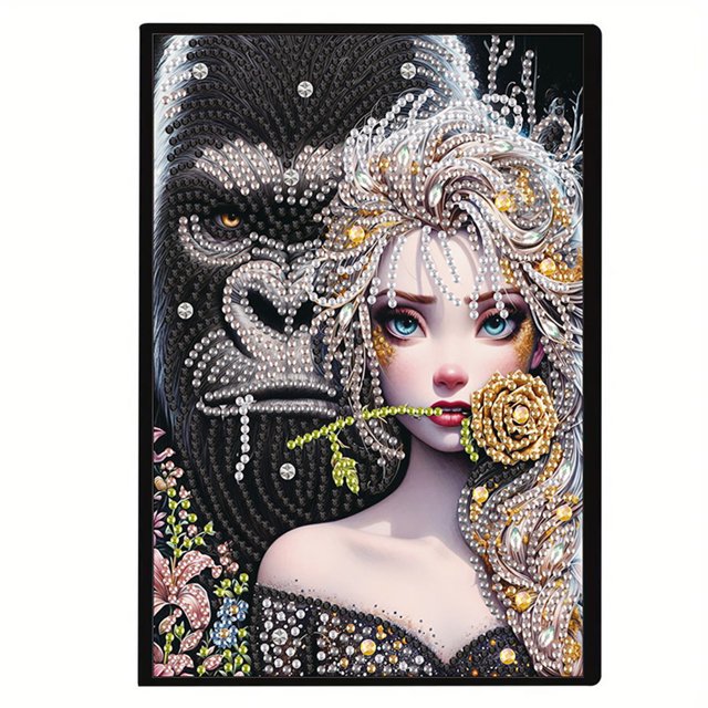 Art Diary Book 5D Painting Notebook Diy (Chimpanzee Y Elsa)