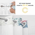 thumbnail image 5 of Sea Turtle No Hook Shower Curtain with Snap in Liner Watercolor Seaweed Fish Coral Seahorse Newspaper Texture Waterproof Bathroom Shower Curtain with See Through Top Window for Bathtub 60" x 72", 5 of 9