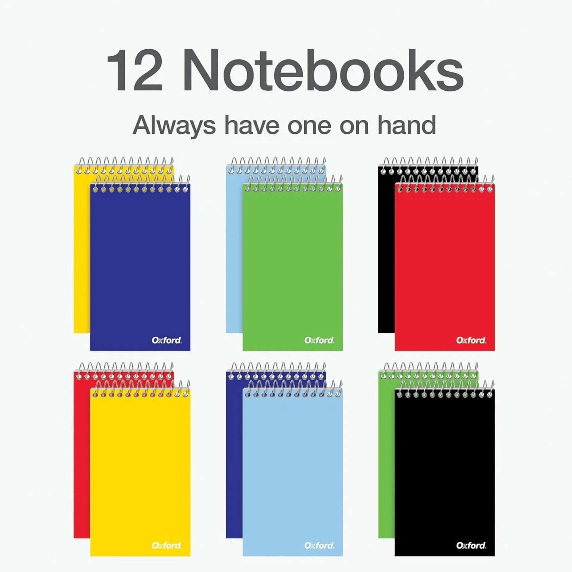 CRESTIN- Oxford Spiral Memo Pads, Top Wire Bound, 3 X 5 Inch Pocket Notepad, Primary