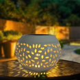 thumbnail image 6 of Solar Table Light Outdoor Waterproof- Solar Powered LED Lamp Hollowed-Out White Metal Desktop Decorative Lantern for Indoor Desk Bedroom Patio Garden Pathway Yard, 6 of 14