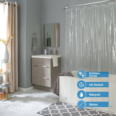 Bath Bliss Splash Guard Shower Liner in Clear