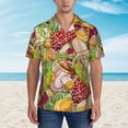 thumbnail image 4 of Coaee Bright Mushrooms Men's Hawaiian Shirt Summer Beach Casual Short Sleeve Button Down Shirts with Pocket - Small, 4 of 9