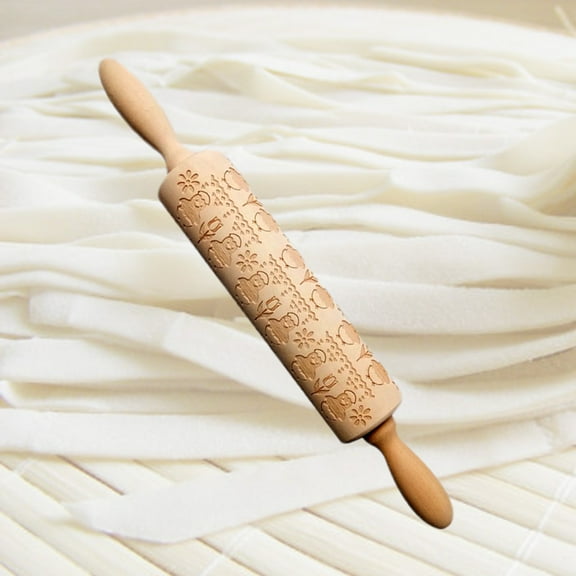 LEORX Holiday Rolling Pin Wood Baking 1Pack