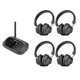 thumbnail image 1 of Avantree Quartet: 4 auriculares inalámbricos y 1 transmisor para escucha en varios grupos, escalable a 100 sin retrasos en la sincronización de labios para mirar televisión, discotecas silenciosas, as, 1 of 5