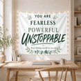 thumbnail image 3 of Fearless Unstoppable Typography with Leaf Sprigs, Uplifting Watercolor Style for Motivational Decor Lovers, Wall Art, Graduation Gift, Tapestry Wall Hanging for Bedroom and Dorm, 3 of 5