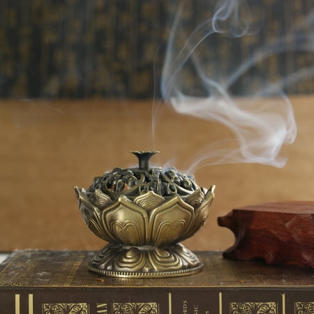 Indian Elephant Incense Holder - Home Chinese Lotus Incense Burner Holder Flower Statue Censer Room Decoration