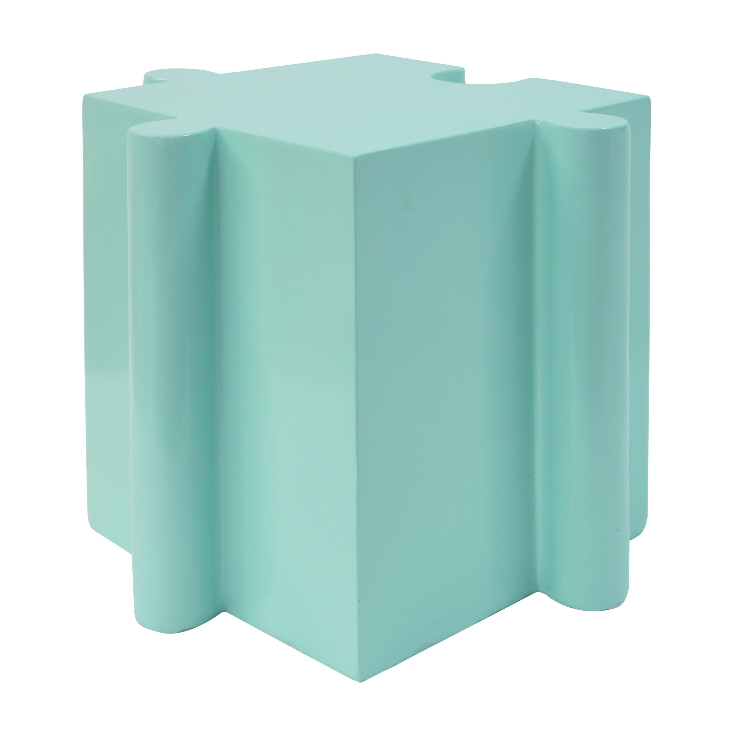Puzzle Art Side Table, Outdoor Modular Convex Edge Table for Patio Garden Indoor Outdoor, Light Green