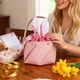 thumbnail image 4 of Bolso con orejas de conejo de Pascua | Minibolso de piel sintética con cierre de cinta | Decoración infantil para fiestas de Pascua y bolsa de regalo para huevos y golosinas | Amarillo, blanco,, 4 of 6