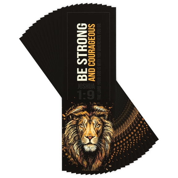 Dicksons Be Strong and Courageous Golden Lion 6.5 inch Paper Bookmark Pack of 12