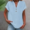 thumbnail image 2 of Camiseta sin mangas plisada con cuello en V para mujer: blusa holgada con dobladillo curvo, camisa informal para todas las estaciones, tallas S-XXL, 2 of 4
