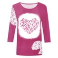 thumbnail image 4 of Honeeladyy Breast Cancer Shirts for Women Breast Cancer Awareness Round Neck 7/4 Sleeve Shirt Pink Ribbon Tee Tops #Sn-Pink-L, 4 of 4