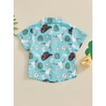 thumbnail image 5 of Aojekbee Kids Baby Boy Button down Shirt Western Cow Head Print Short Sleeve Tops Casual T-Shirts for Toddler Summer Clothes, 5 of 10