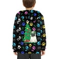 thumbnail image 4 of DISNIMO Christmas Tree Pug Hoodie for Kids Paw Print Hoodies Pullover for Boys Long Sleeve Sweatshirt for Children Fall Clothes Hoodies Teen Boy Hoodies 14-16 Clothing Hoodie Girls Sweatshirts, 4 of 7