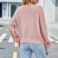 thumbnail image 5 of Lovskoo Sweaters for Women Casual Loose Long Sleeve Knitting Round Neck Sweater Blouse Tops Pink, 5 of 8