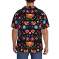 thumbnail image 5 of Wukai Colorful Floral2 Men's Casual Short-Sleeve Button Down Shirt - Lightweight Summer Dress Shirt for Daily Wear-Large, 5 of 7