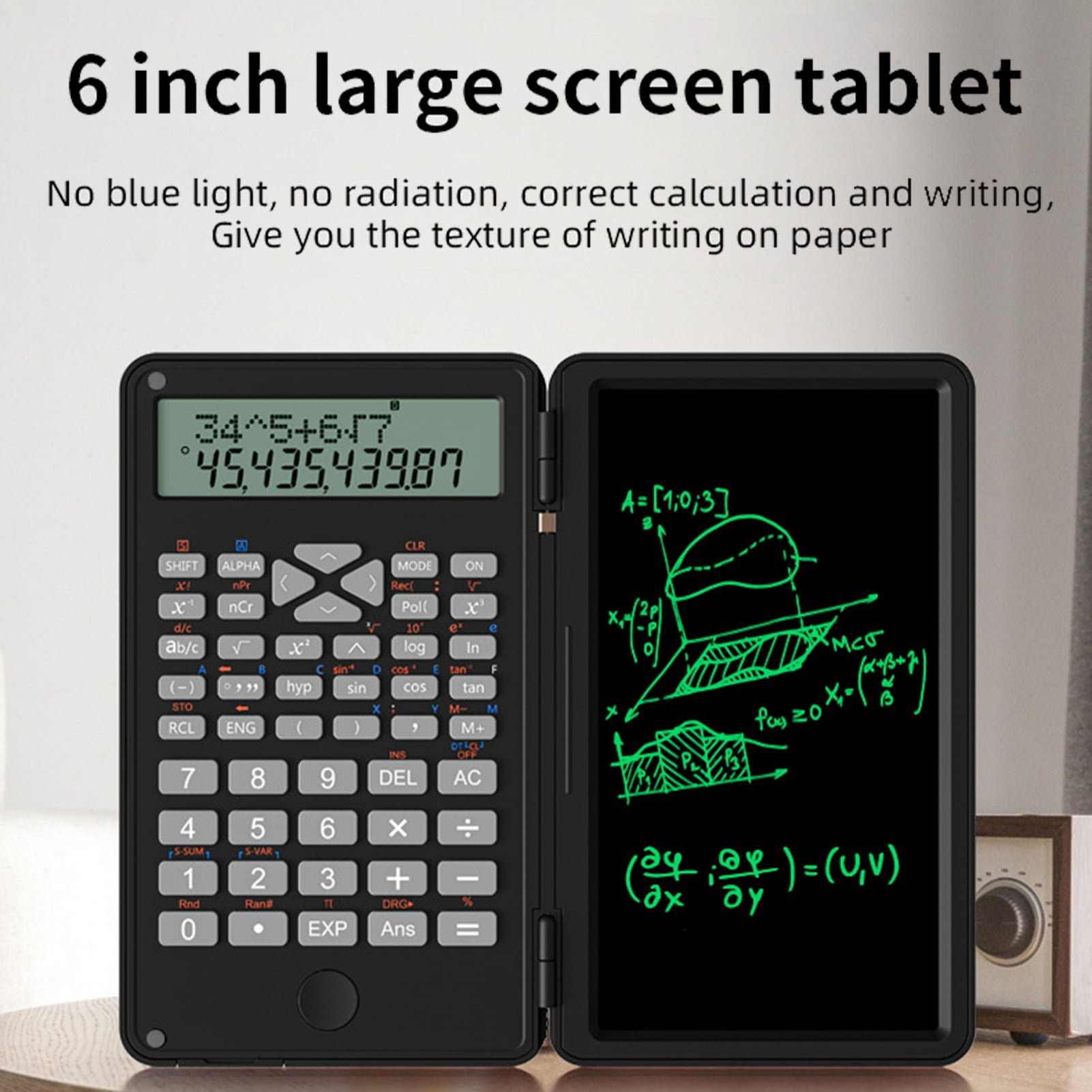 Calculator with Notepad, One Click Delete LCD Display Scientific Calculator, Multi-Function Portable Desktop Calculator for High School, Office Meeting and Home