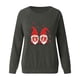 thumbnail image 2 of Gibobby Sudadera Mujer Moda Sudadera con capucha deportiva informal para parejas para el día de San Valentín con estampado de animados y sin capucha (para mujeres)(Gris, S), 2 of 5