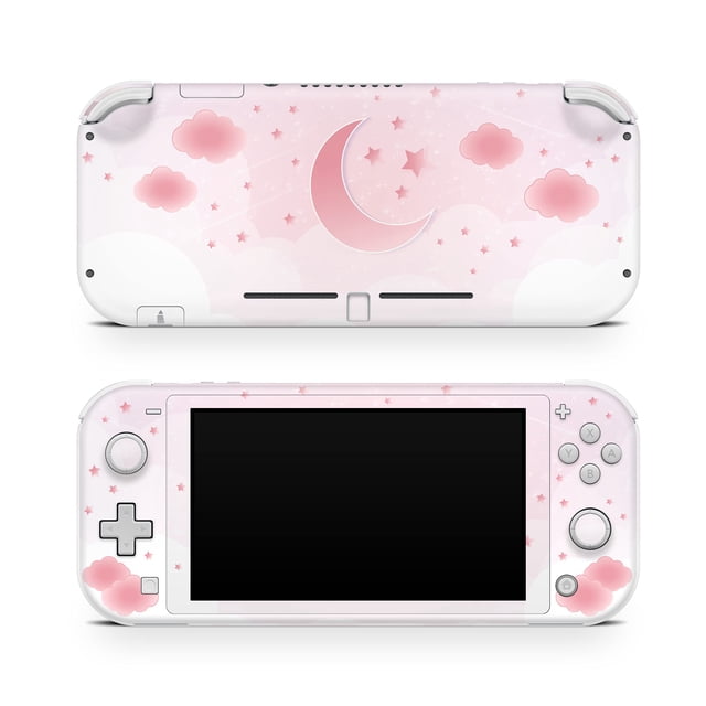 Tacky Design Starry Moon Decal Skin Compatible with Nintendo Switch Lite Skin Wrap Clouds Pink Skin for Nintendo Switch Lite Stickers Premium Vinyl 3M Full Wrap Cover Decal.