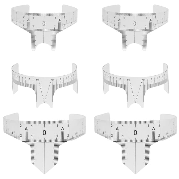 EeaseMX Regla de plástico para cejas y nariz, 6 unidades, para posicionamiento y cuidado personal
