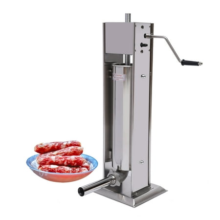 

Loyalheartdy 5L/7L Manual Sausage Stuffer Maker 2 Speed Vertical Meat Filler Stainless Steel w/5 Filling Tubes for Commercial Home