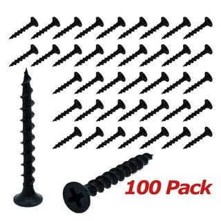 BLACK SCREWS FOR FIXING WOOD‚ PLYWOOD ‚ PLASTERBOARD ETC. (PACK of 100) 1.5  inch 35